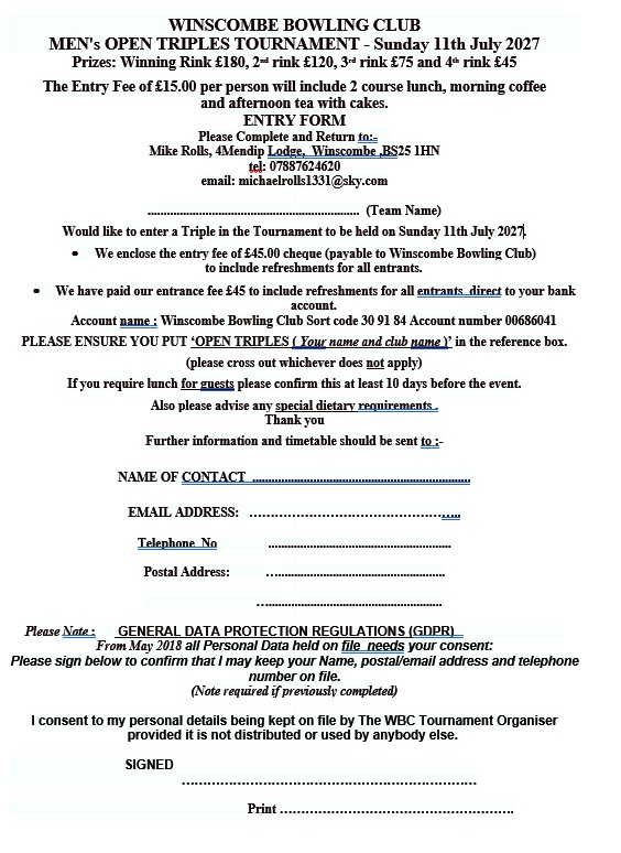 entry form